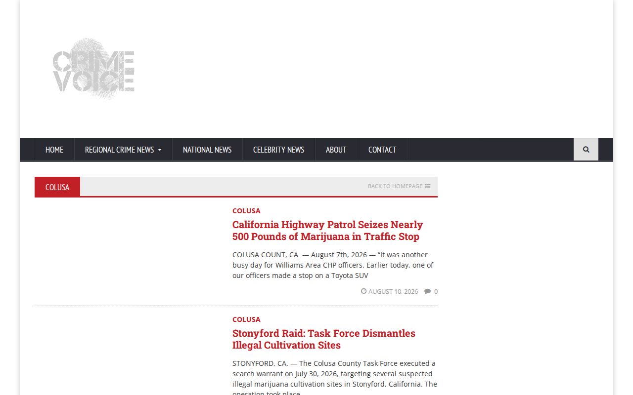 Colusa County crime news story archive from Crime Voice